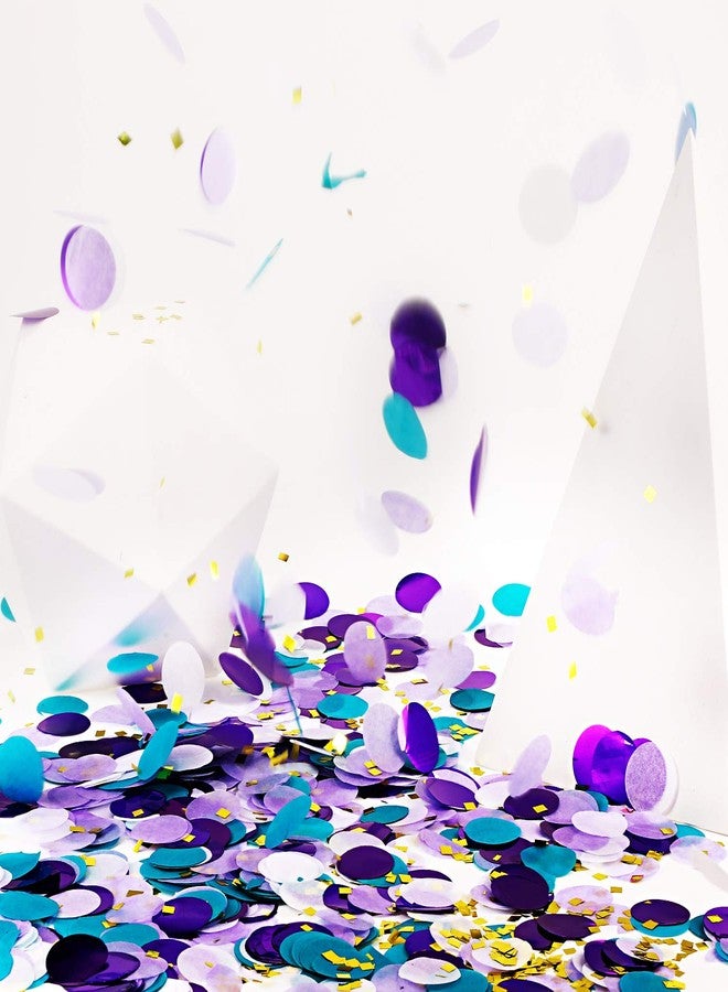 تيكيونايت قصاصات ورقية دائرية من TecUnite لتزيين طاولات حفلات الزفاف وأعياد الميلاد، 1.76 أونصة (2.5 سم، قصاصات ورقية بنفسجية وزرقاء مخضرة) - Image 5